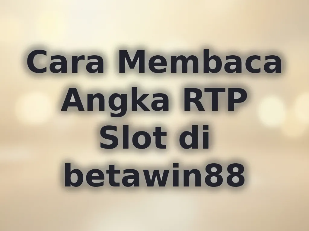 Cara Membaca Angka RTP Slot di betawin88